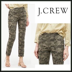 J. Crew‎ Camo Cargo Pants 26 High Rise Jacquard Ankle Crop Relaxed Pockets